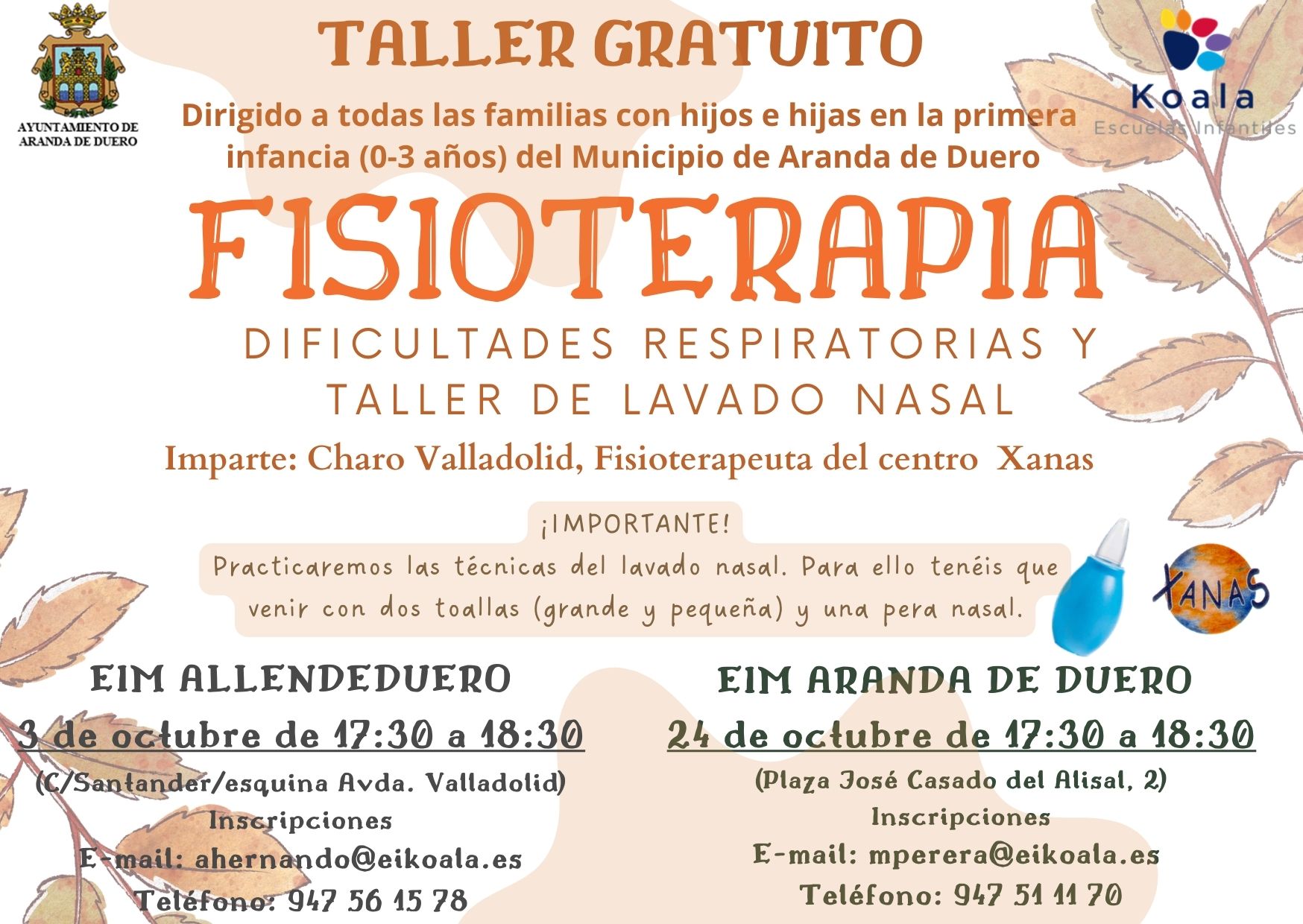 Dificultades respiratorias y Taller de Lavado Nasal